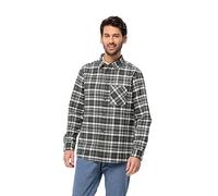 Jack Wolfskin Bergweg - Camiseta M Camisa, Island Moss Checks, XL para Hombre, Island Moss Checks, XL