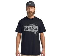 Jack Wolfskin Brand T M Camiseta, Wood Dark Navy, 3XL Hombres