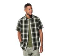 Jack Wolfskin Camisa de Manga Corta Hot Chili M para Hombre, Cuadros Greenwood, L, Greenwood Checks, L