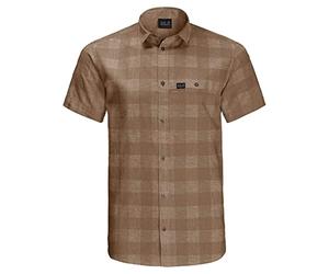 Jack Wolfskin Camisa Highlands para Hombre Dark Sand Checks XL