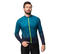 Jack Wolfskin Camiseta de Ciclismo Morobbia FZ L/S Print M para Hombre, Azul aturdido, L, Blue Daze, L