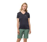 Jack Wolfskin Camiseta de Manga Corta en T Cruzada para Mujer, Grafito, M, Gris, M