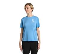 Jack Wolfskin Vonnan Graphic T W Camiseta, Explore Mid Blue, Small Mujeres