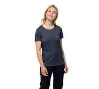 Jack Wolfskin Camiseta Tech T W de Manga Corta para Mujer, Azul Noche, S, Noche Azul, S