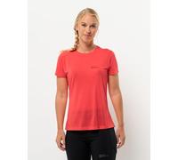 Jack Wolfskin Camiseta Vonnan S/S T W para Mujer, Rojo (Vibrant), L