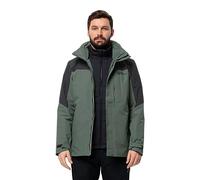 Jack Wolfskin Chaqueta Romberg 3 en 1 para hombre - Verde seto - M, Verde (Hedge Green), Medium