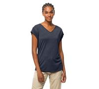 Jack Wolfskin Coral Coast T W Camiseta de Manga Corta, Mujer, Azul Noche (Night Blue), XS