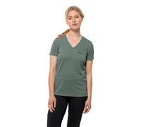 Jack Wolfskin Crosstrail T - Camiseta de Manga Corta para Mujer, Hedge Green, M