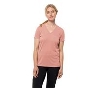 Jack Wolfskin Crosstrail T - Camiseta de Manga Corta para Mujer, Rosa Dawn., XL