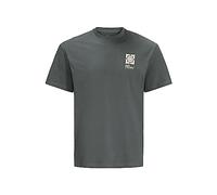 Jack Wolfskin Eschenheimer T-Shirt, Gris Pizarra/Verde, S Mixto, Gris Pizarra/Verde, S