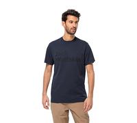 Jack Wolfskin Essential Logo T M T-Shirt, Azul Noche, S Hombre, Azul Ocuro, S