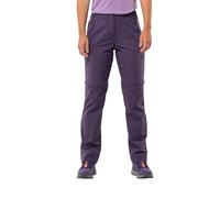 Jack Wolfskin Glastal Zip Off Pants W Pantalones de Senderismo Softshell, Morado Oscuro (Dark Grape), 40 para Mujer