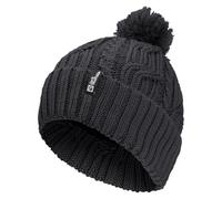 Jack Wolfskin Gorro con pompón, Negro, Talla única Unisex-Adulto, Negro, Talla única