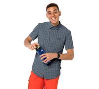 Jack Wolfskin Hombre Rays Stretch Vent Shirt Men Camisa, Storm Grey Checks, XXX-Large