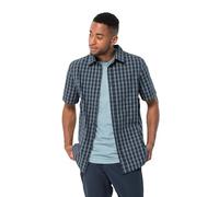 Jack Wolfskin Hot Springs M Camisa de Manga Corta, Hombre, Cuadros Azules nocturnos