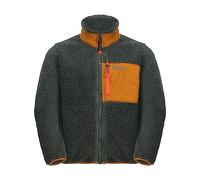 Jack Wolfskin Ice Curl Jacket K Chaqueta de Forro Polar, Verde Pizarra, 92 para Niños