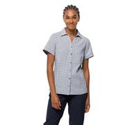 Jack Wolfskin Kepler W Camisa de Manga Corta para Mujer, Cuadros Azul Noche, XS, Cuadros Azules nocturnos., XS