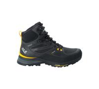 Jack Wolfskin Men's Force Trekker Texapore Mid M Walking Shoe, Black Burly Yellow Xt, 42.5 EU