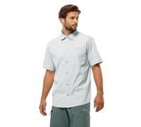 Jack Wolfskin Norbo S/S Camisa M Vestir, Cool Grey Check, Hombre