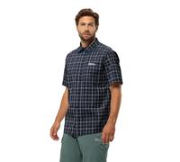 Jack Wolfskin Norbo S/S Camisa M Vestir, Azul Noche/Azulejos, L para Hombre