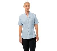 Jack Wolfskin Norbo S/S Shirt W Blusa, Soft Blue Check, XXL Mujer, Verificación Azul Suave, XXL