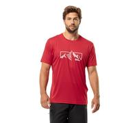 Jack Wolfskin Peak Graphic T M T-Shirt, Red Glow, m Hombre, Glow Rojo, M