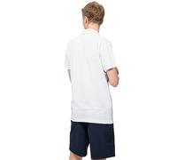 Jack Wolfskin Polo de piqué para Hombre, Blanco, XL