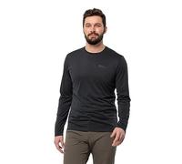 Jack Wolfskin Sky Thermal L/S M Camiseta de Senderismo, Negro, M Hombre, Negro, M