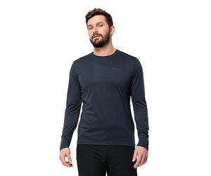 Jack Wolfskin Sky Thermal L/S M Camiseta de Senderismo, Negro, M Hombre, Negro, M