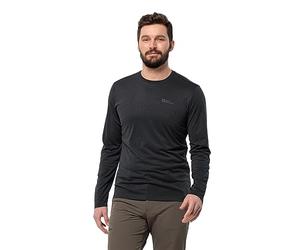 Jack Wolfskin - Sky Thermal L/S M, Camiseta para Senderismo Hombre, Black,