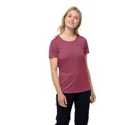 Jack Wolfskin Tech T W - Camiseta de Manga Corta, Color Rojo sangría, s para Mujer, Rojo Sangría, S