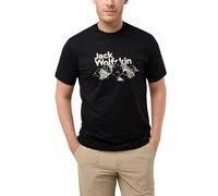 Jack Wolfskin Vista Montaña T M Camiseta, Negro, Small para Hombre