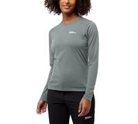 Jack Wolfskin Vonnan LS T W Camiseta, Color Verde, Large Mujeres