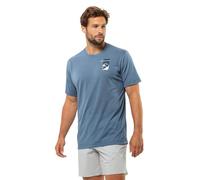 Jack Wolfskin Vonnan S/S Graphic T M T-Shirt, Azul Elemental, m Hombre, Azul Elemental, M