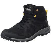 Jack Wolfskin WOODLAND 2 TEXAPORE MID M, Sneaker Hombre, Negro/Amarillo (Black/Burly Yellow XT), 47 EU