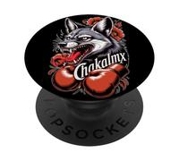 Jackal Wolf-Dog Mexicano Boxeo y Rosas PopSockets PopGrip Adhesivo