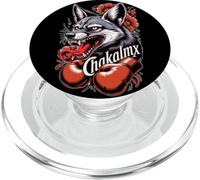 Jackal Wolf-Dog Mexicano Boxeo y Rosas PopSockets PopGrip para MagSafe