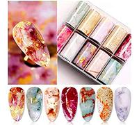 Jackallo Marble Nail Foil Transfer Sticker Nail Art Stickers Tips Wraps Foil Transfer Adhesivo Brillos Acrílico DIY Decoración de uñas para uñas de Gel