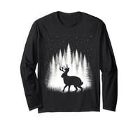Jackalope Caminando a través del Bosque Blanco Bajo Estrellas Manga Larga