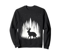 Jackalope Caminando a través del Bosque Blanco Bajo Estrellas Sudadera