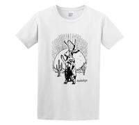 Jackalope Cool Vintage Graphic Weird Jackrabbit Santa Fe Cactus Cryptid Men's T-Shirt Unisex White Cotton Hip Hop Print tee Shirts L