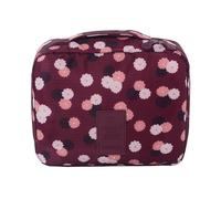 Jackanna Bolsa de lavado para mujer, organizador de viajes, bolsa de lavado con ganchos, bolsa de almacenamiento colgante, bolsa de cosméticos, bolsa plegable de mano Tidy Bag, Flores Borgoña,