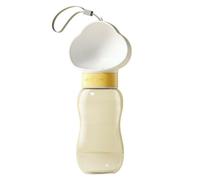 Jackanna Botella de agua portátil para perros y dispensador de comida para perros con cuenco, vasos de plástico a prueba de fugas, aptos para alimentos (nubes blancas, 600 ml)