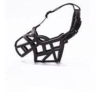Jackanna Bozal para perros reflectante, ajustable, antiladridos, antimasticación, grande y pequeño, adecuado para perros con narices largas (nailon negro, 2# (10-18 kg)