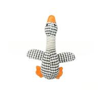 JACKANNA Juguete masticable para gatos y perros de peluche ganso salvaje con chirrido duradero juguete suave para encías para cachorros, suministros para mascotas (ganso blanco)