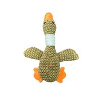 JACKANNA Juguete masticable para gatos y perros, ganso salvaje con chirrido, juguete suave para encías para cachorros, suministros para mascotas (ganso marrón)