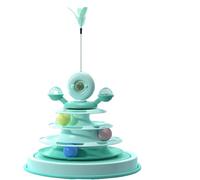 JACKANNA Juguete para gatos auto alto aburrimiento gato carrusel teaser gato dioses gatito teaser bola teaser gato palo gato juguete suministros (verde menta)