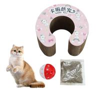 Jackanna Juguete para gatos de órgano mágico, tabla rascadora de órgano ondulado, tabla rascador para gatos con campana para afilar las garras, juguete plegable para gatos de acordeón (color 2)
