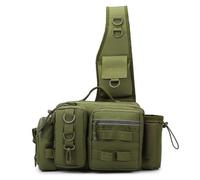 JACKANNA Multifuncional Pesca Cintura Pack Pesca Caña de Pesca Bolsa de Gran Capacidad Mochila de Pesca al Aire Libre Impermeable Mochila Táctica Camuflaje Crossbody Bag, verde militar, 40×90cm,