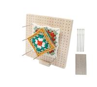 JACKANNA Squares Blocking Board - Accesorios para tabla de ganchillo, accesorios para tabla de agujeros, tensor cuadrado con 20 pasadores de acero inoxidable y 5 agujas con ojal grande